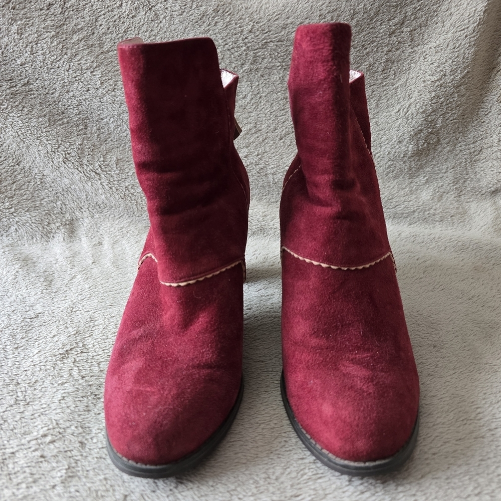 Shoe The Bear Bijou burgundy suede ankle boots size 8 - Picture 5 of 14